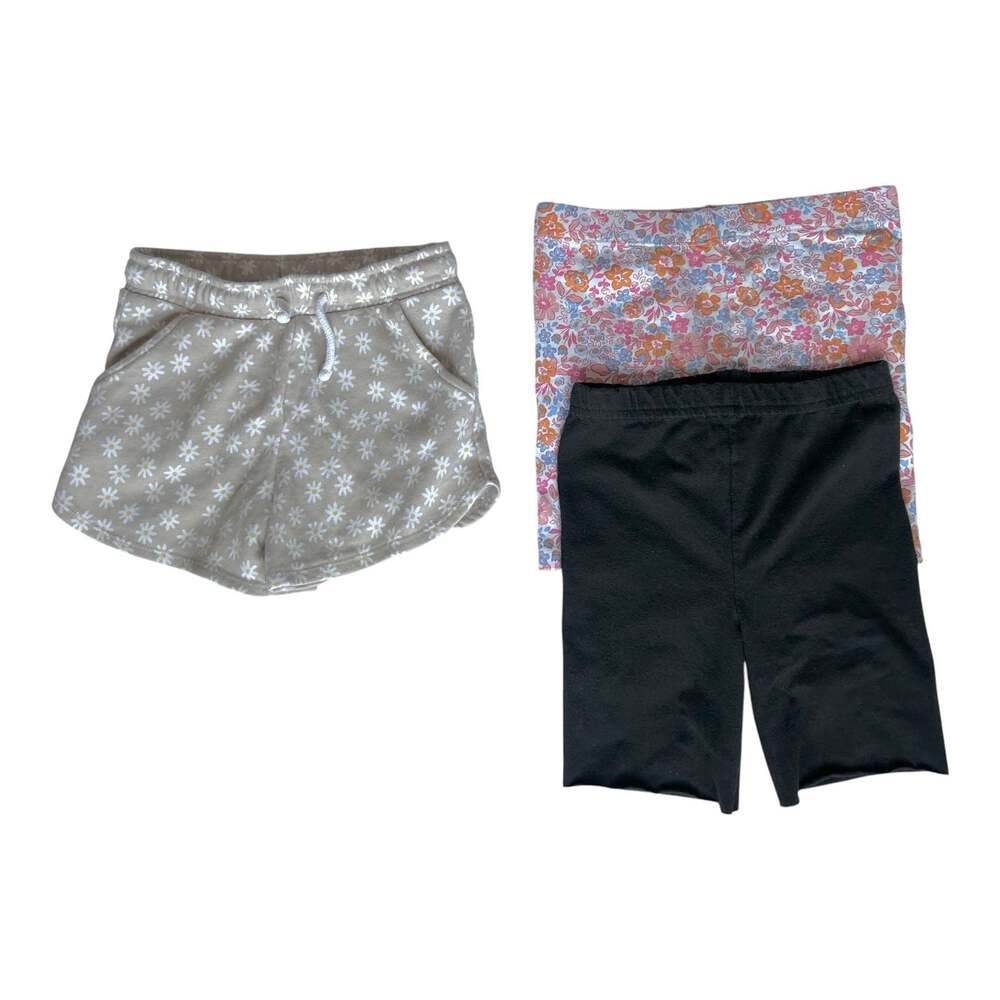 Girls Shorts Lot of 3 -Old Navy Cynthia Rowley Floral Black Bike 4T5T
